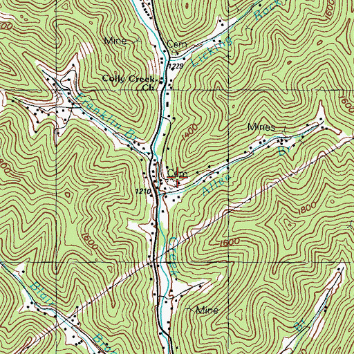 Topographic Map of Collie Post Office (historical), KY