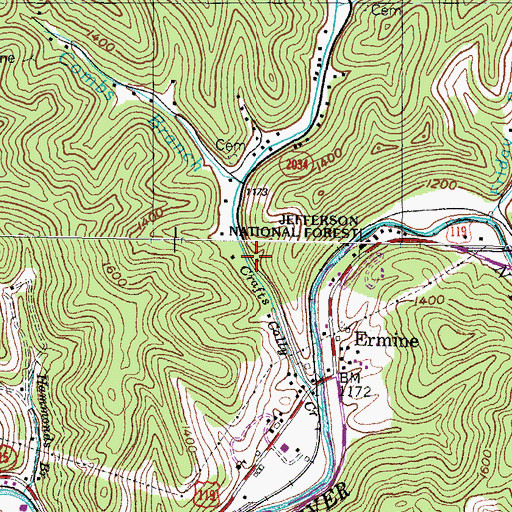 Topographic Map of Colly Post Office (historical), KY