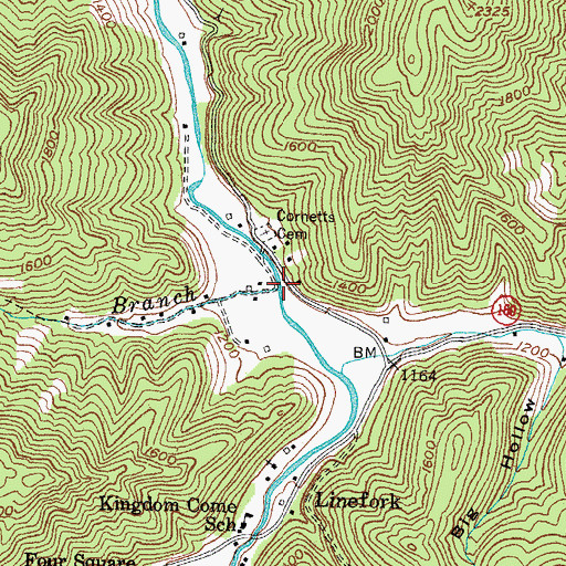 Topographic Map of Connetts Post Office (historical), KY