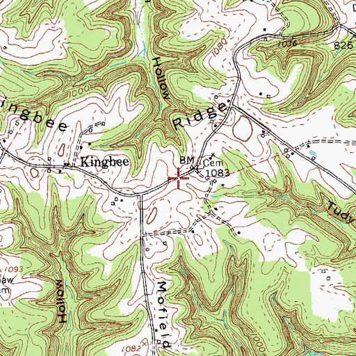 Topographic Map of Coralee Post Office (historical), KY