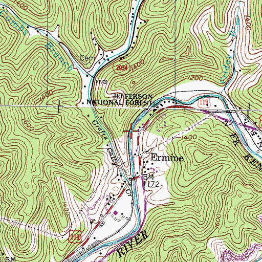 Topographic Map of Crafts Colly (historical), KY