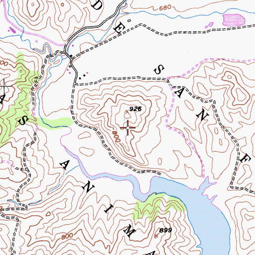 Topographic Map of Caada De San Felipe Y Las Animas, CA