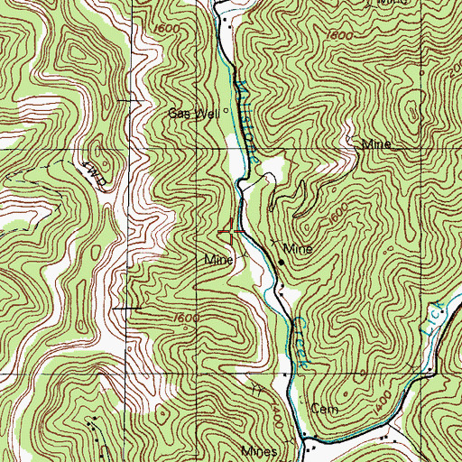 Topographic Map of Craftsville Post Office (historical), KY