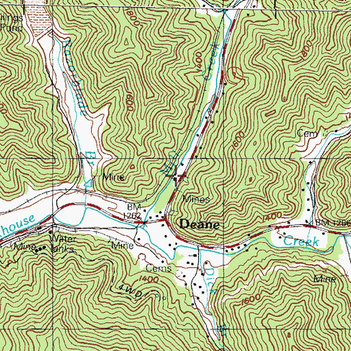 Topographic Map of Deane School Number Five (historical), KY