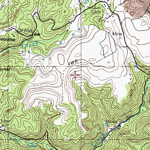 Topographic Map of Dikson Mountain, KY