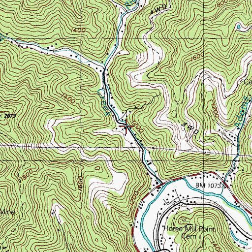 Topographic Map of Doty Church, KY