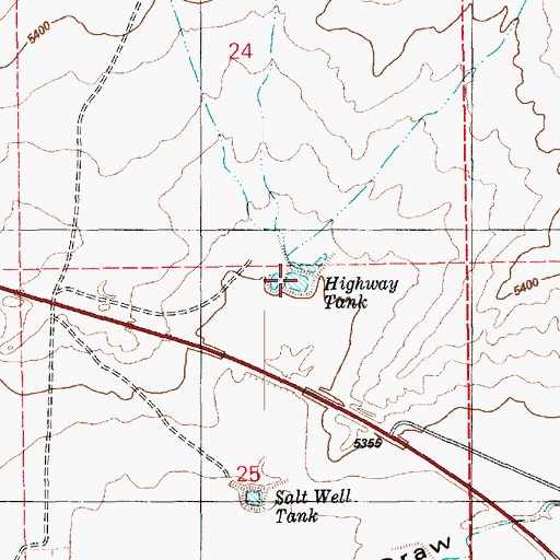 Topographic Map of Higway Tank, AZ