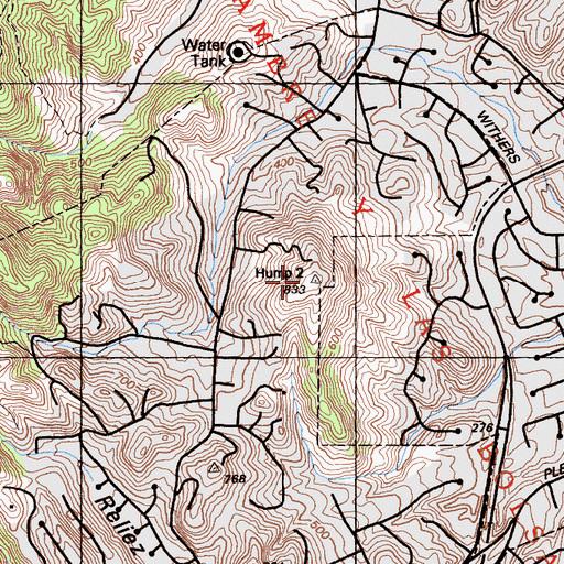 Topographic Map of Caada Del Hambre Y Las Bolsas, CA