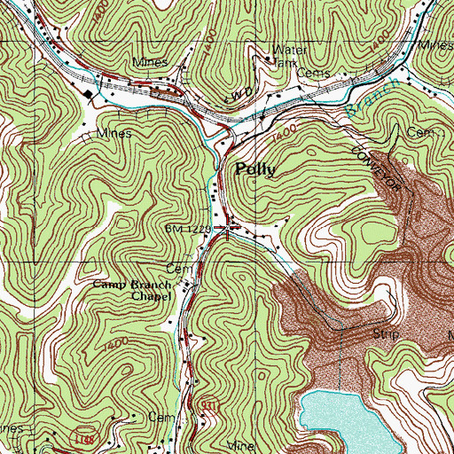 Topographic Map of Fall Post Office (historical), KY