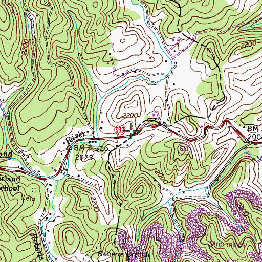 Topographic Map of Flat Gap, KY