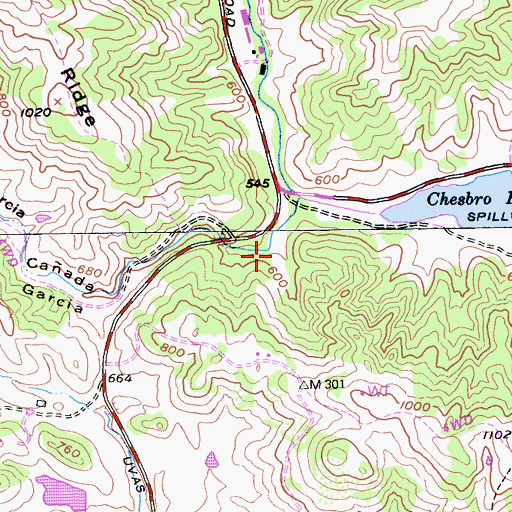 Topographic Map of Caada Garcia, CA
