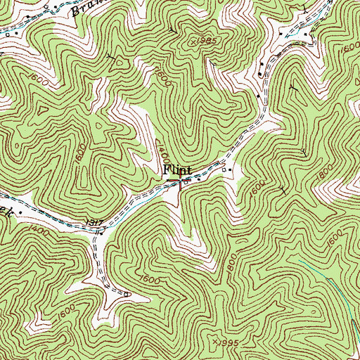 Topographic Map of Flint Post Office (historical), KY