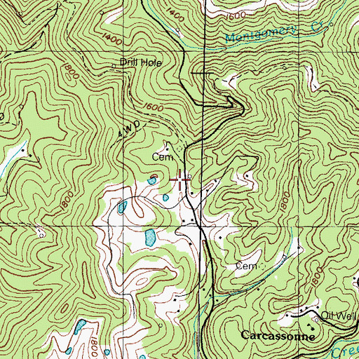 Topographic Map of Gander Post Office (historical), KY