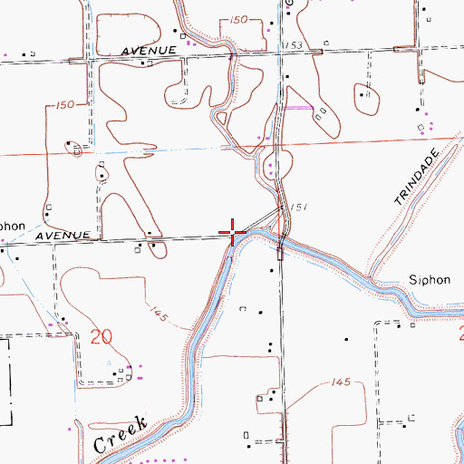 Topographic Map of Canal Creek, CA
