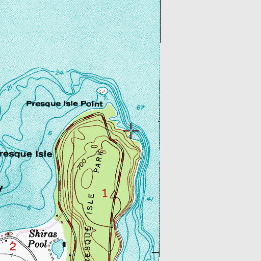 Topographic Map of Fisherman Point, MI