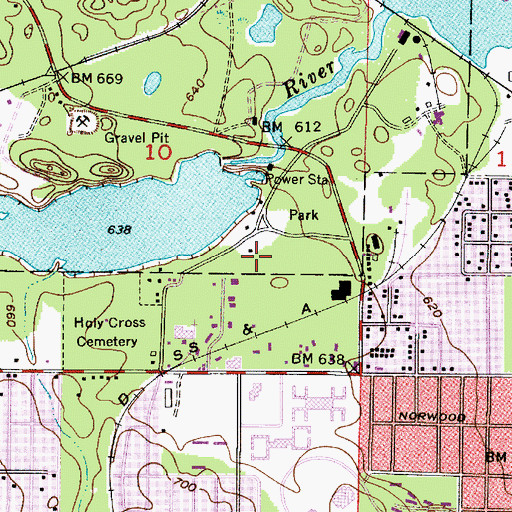 Topographic Map of Tourist Park, MI