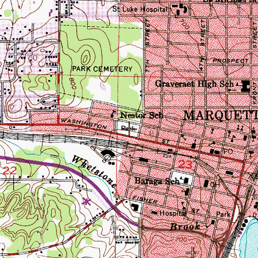 Topographic Map of Harlow Park, MI