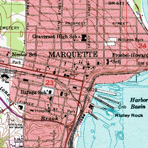 Topographic Map of Pocket Park, MI