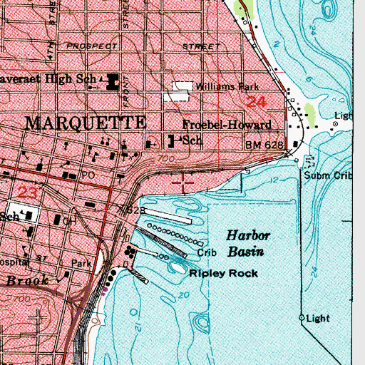 Topographic Map of Ellwood A Mattson Lower Harbor Park, MI