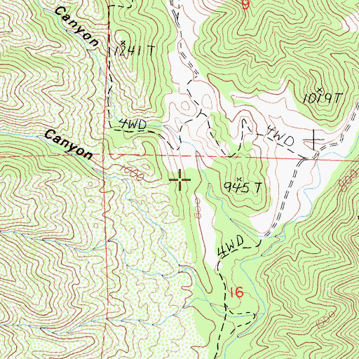 Topographic Map of Carrier Canyon, CA