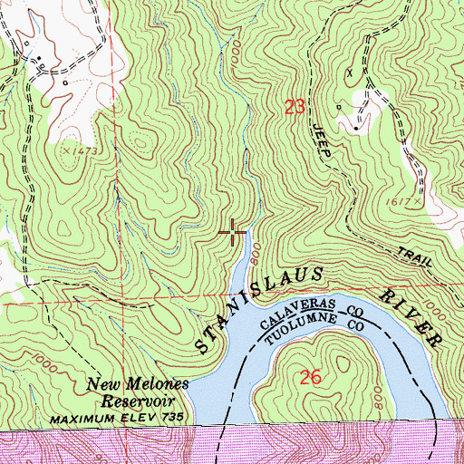 Topographic Map of Carson Creek, CA