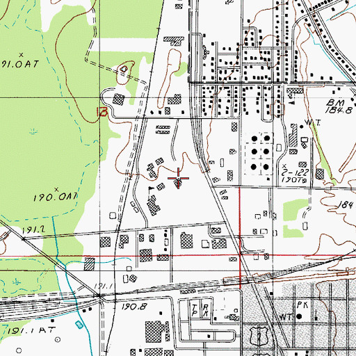 Topographic Map of Bay de Noc Community College Gymnasium, MI