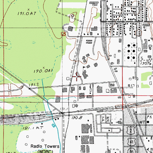 Topographic Map of Maintenance Building, MI