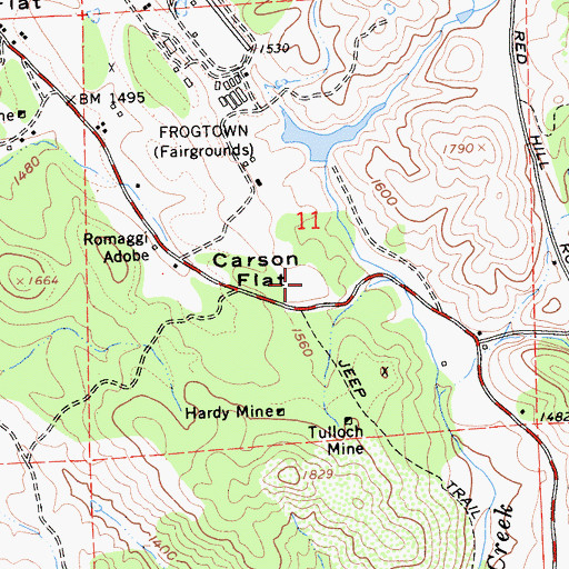Topographic Map of Carson Flat, CA