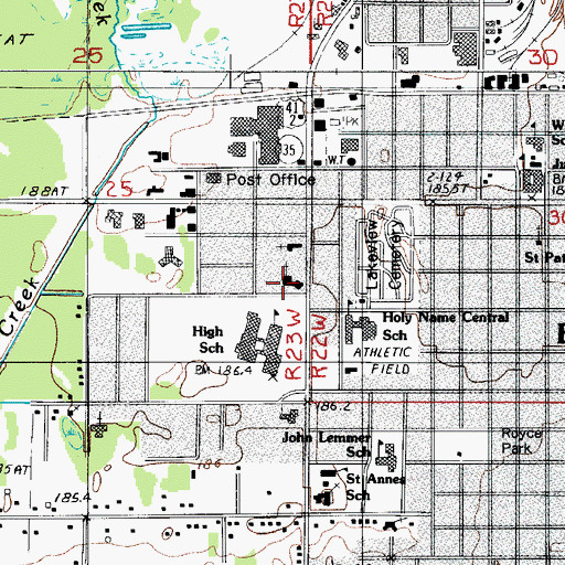 Topographic Map of Seventh Day Adventist Church, MI