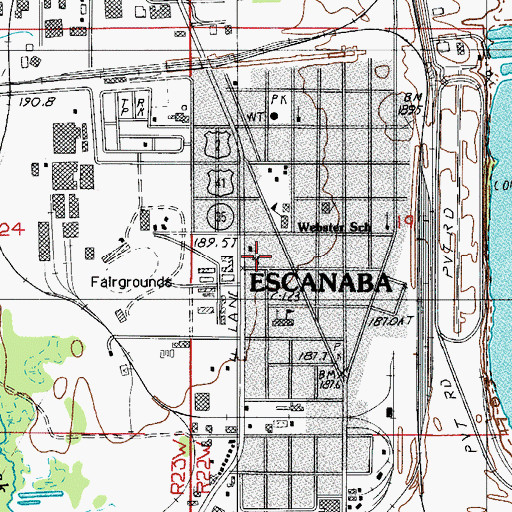 Topographic Map of Calvary Baptist Church, MI