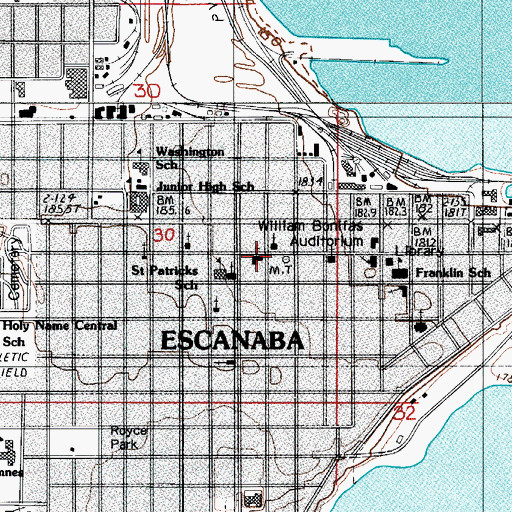 Topographic Map of Bethany Lutheran Church, MI