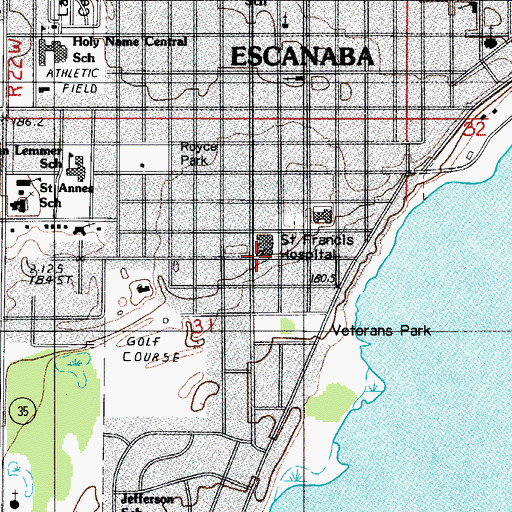 Topographic Map of Church of Jesus Christ of Latter-Day Saints, MI