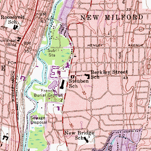 Topographic Map of Hovnanian Armenian School, NJ