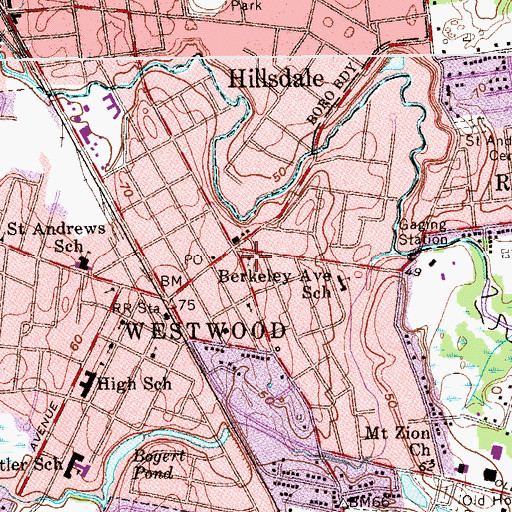 Topographic Map of Grace Episcopal Church, NJ