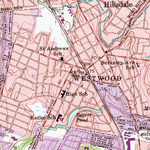Topographic Map of Top Stone Presbyterian Church, NJ