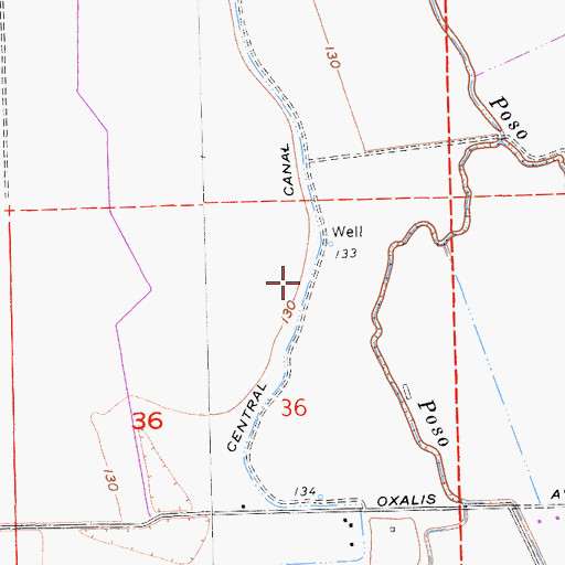 Topographic Map of Central Canal, CA