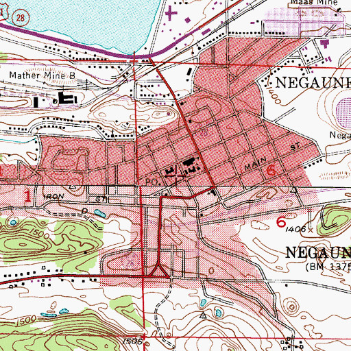 Topographic Map of Saint Paul Parish, MI