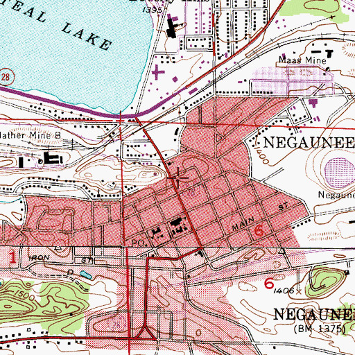 Topographic Map of Mitchell United Methodist Church, MI
