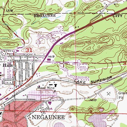 Topographic Map of Eastwood Apostolic Lutheran Church, MI
