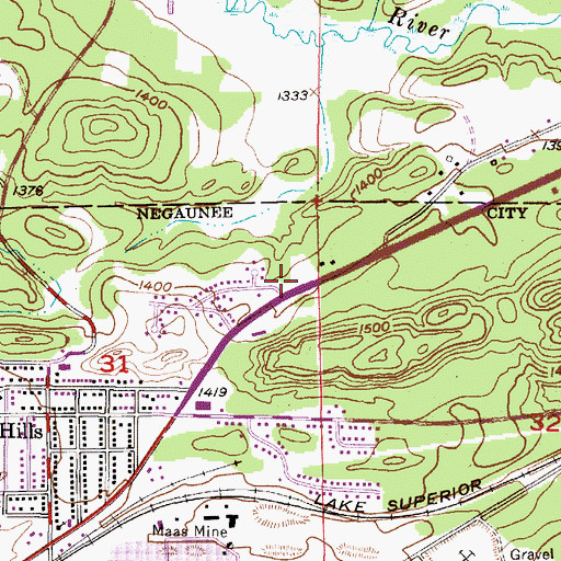 Topographic Map of Calvary Baptist Church, MI