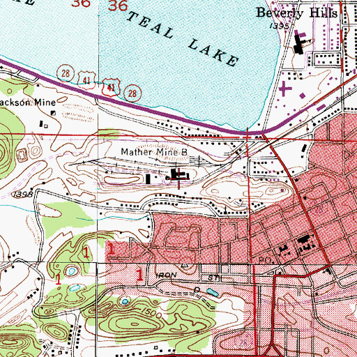 Topographic Map of Negaunee High School, MI