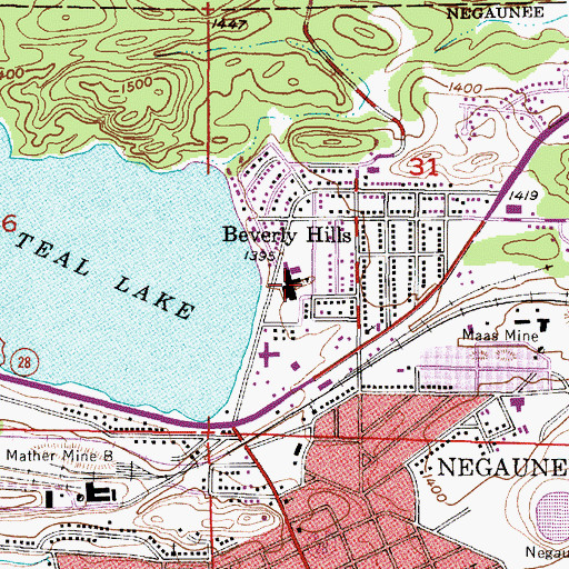 Topographic Map of Lakeview Elementary School, MI
