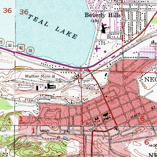 Topographic Map of Negaunee Station, MI