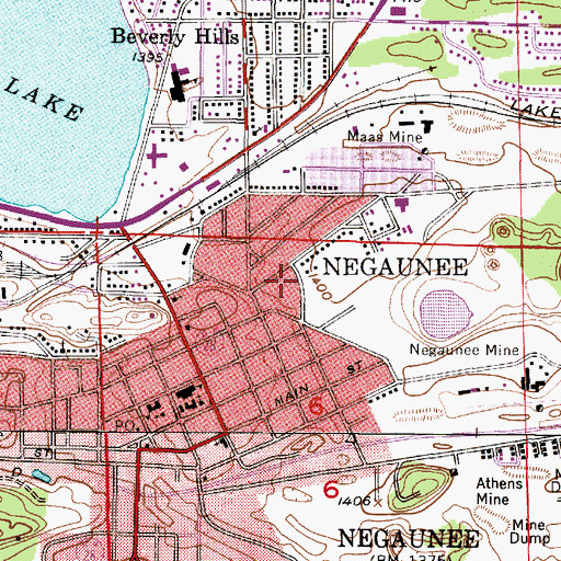 Topographic Map of Cherry Street Field, MI