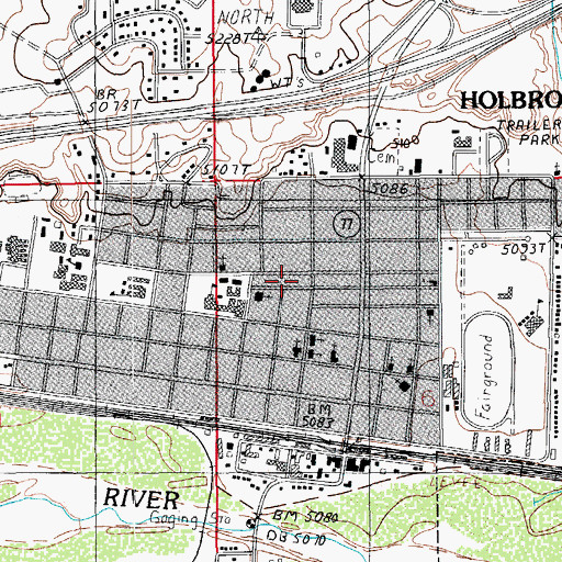 Topographic Map of Holbrook City Hall, AZ