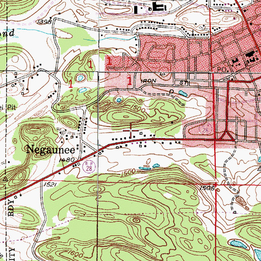 Topographic Map of Jackson Park, MI