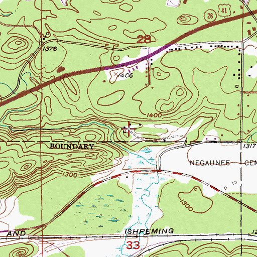 Topographic Map of Michigan Iron Industry Museum, MI