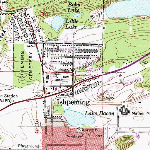 Topographic Map of Wesley United Methodist Church, MI