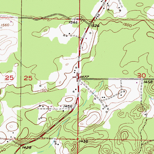Topographic Map of Faith Lutheran Church, MI