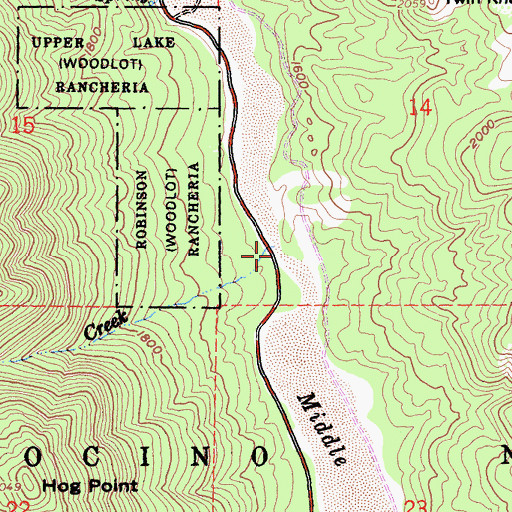 Topographic Map of Chair Creek, CA